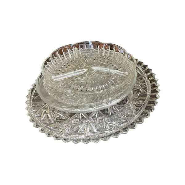 Shelf Lot of Crystal and Glass Homeware