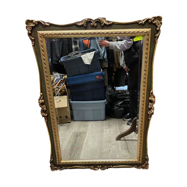 Large Wood Framed Wall Mirror * 31" x 44"