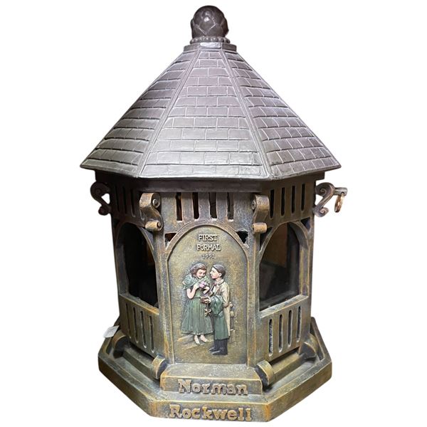 Norman Rockwell Hurricane Candle Holder (12" tall x 9" diameter)