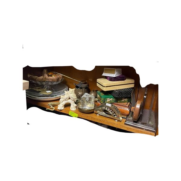 Shelf Lot of Decorative Goods and Jewelry Boxes