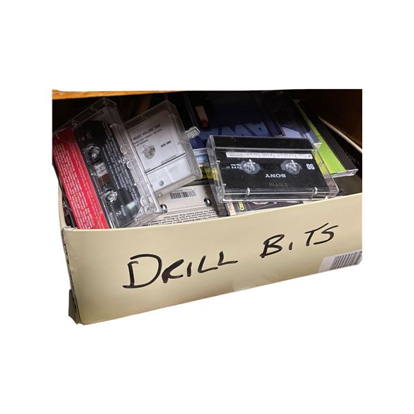 Shelf of CD's and Cassette Tapes