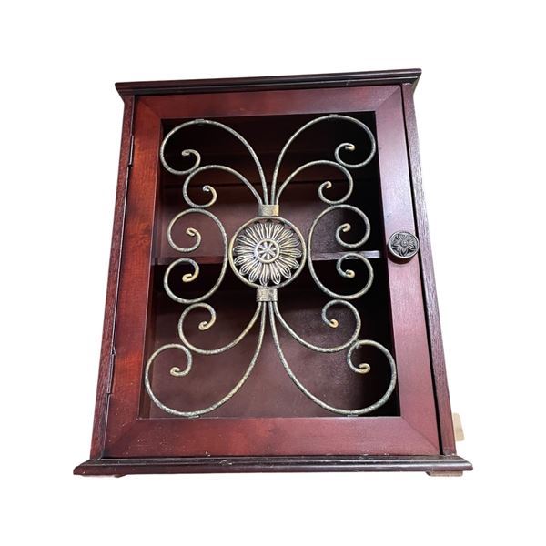 Small Wood Curio Cabinet (8" x 14" x 18" tall)