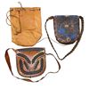 Image 1 : 2 Tooled Leather Purses and a Uniko Bucket Purse