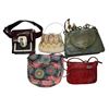Image 1 : 5 Purses * Metallic Beaded Evening Bag, Charles & Keith Green Bag, Red Leather Tiganello and more