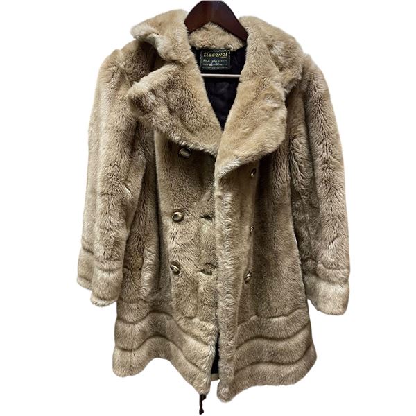 Vintage Tiussvel France Acrylic Pile Coat * Size Small * Preowned