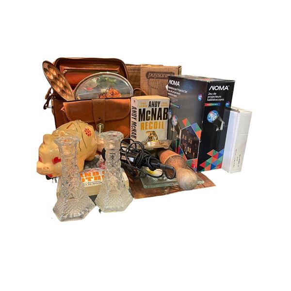 Group of Assorted Books, Household Goods & a Microphone