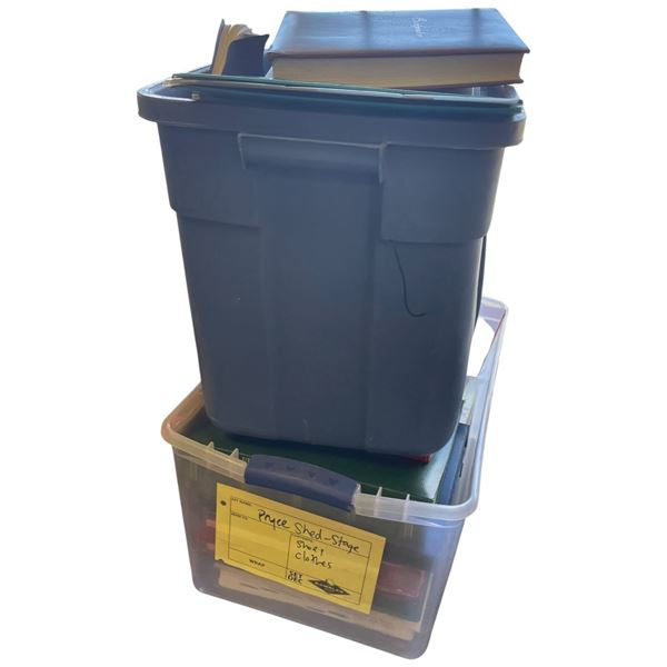 2 Large Totes of Stamp Albums with Stamps