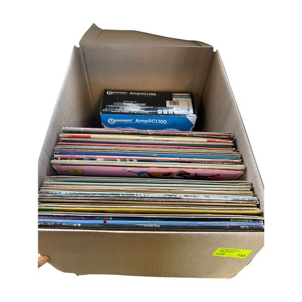 Box of Vintage LP Records