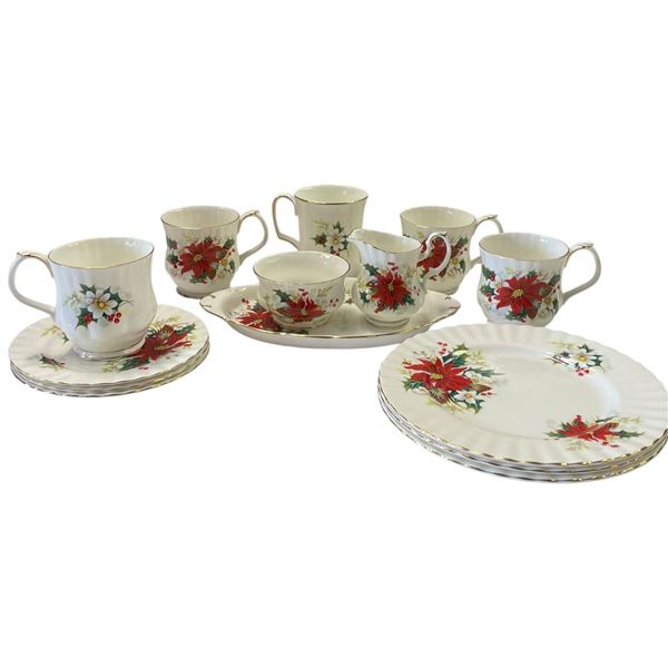 13 Pcs. of Royal Albert "Poinsettia" China