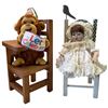 Image 2 : 2 Wood Doll Chairs with Doll and Party Bear