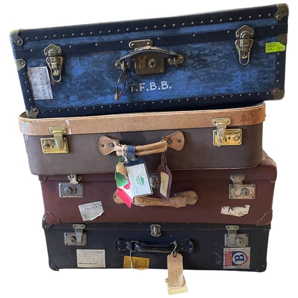 4 Large Vintage Suitcases