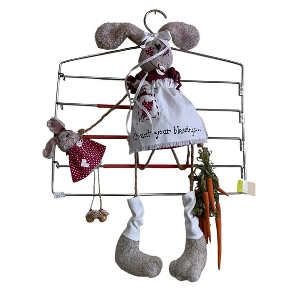 Pants Hanger with Strung-Out Bunny Doll