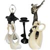 Image 1 : 4 Figurines of Dancers and 2 Candle Holders  * Variety of Materials (Tallest Dancers Are the 16" Tan