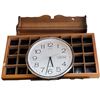 Image 1 : Seiko Date/Time Wall Clock, Wood Curio Tray and Wood Curio Shelf