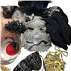 Image 2 : Shelf Lot of Mardis Gras Masks, Tiara, and Doll Hats