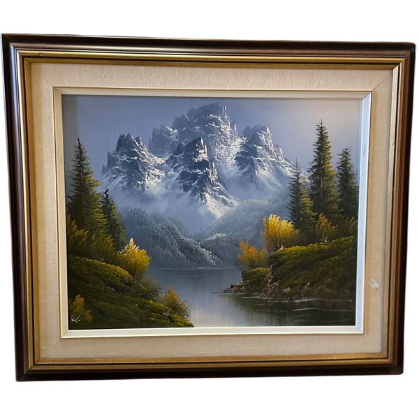 Landscape Painting on Canvas (Framed dimensions: 27" x 23"