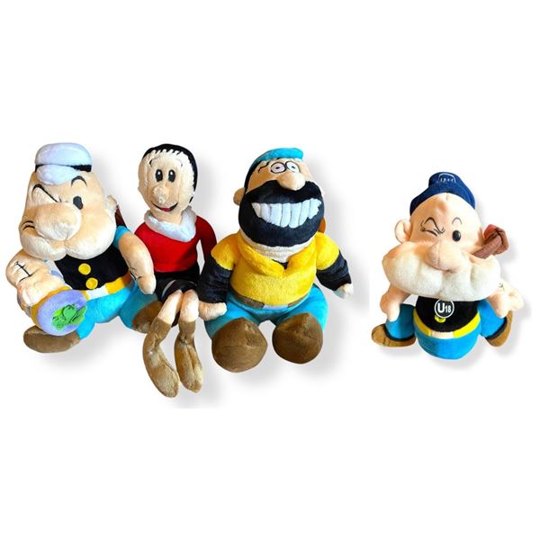 Set of 3 Popeye Plush and Poopdeck Pappy Hand Puppet