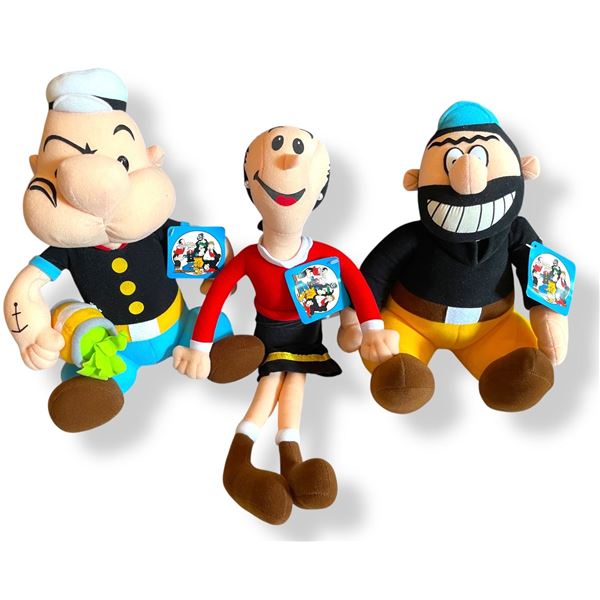 Set of 3 Popeye Cartoon Plush Figures