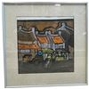 Image 1 : Painting of Hanoi Old Quarter by Vietnamese Artist Bui Xuan Phai 18x18" Print