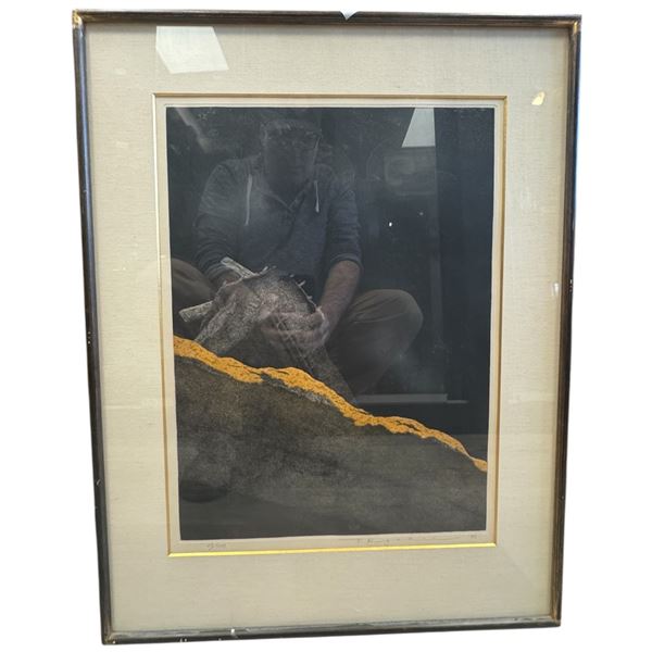Vintage Framed Etching Titled "Midnight" by Japanese Artist Ryohei Tanaka 25/100