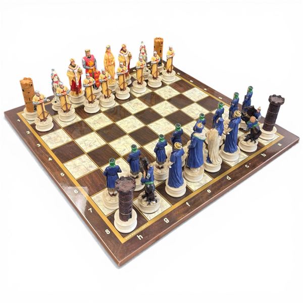 Saladin Vs Crusaders Chess Set: Historical Resin Figures  18x18"