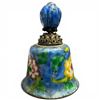 Image 2 : Antique Qing Dynasty Blue Enamel Bell (2.5" tall x 2" diameter)