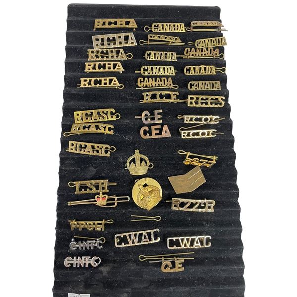 37 Canadian Military & Other Cap and Shoulder Badges