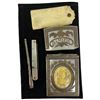 Image 2 : Victorian Souvenir Mother of Pearl Box with Nail File & Tiny Knife (box measures 0.5" x 0.5 x3.5"tal