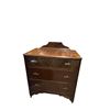 Image 2 : Vintage Waterfall Veneer Dresser with Mirror on Casters * 18" x 34" x 34" tall (measured without the