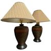 Image 1 : Pair of Faux Leather Style Tables Lamps