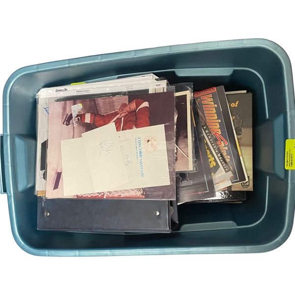 Large Collection of Sports Magazines, Books and Binder Full of Autographs