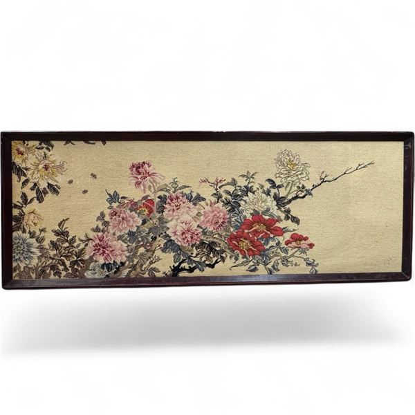 Impressive Hand Crafted Needle Point Picture  (Wood Framed: 95" X 37")