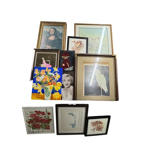 Large Lot of Framed Art Work by Various Artist and Subjects