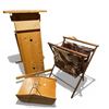 Image 1 : Mid Century Wood Sewing Box, Pine Ballot Box and Folding Hamper
