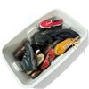 Image 2 : Large Bin Filled with Assorted Boots and Shoes