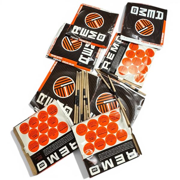 Box Filled with Drum Heads