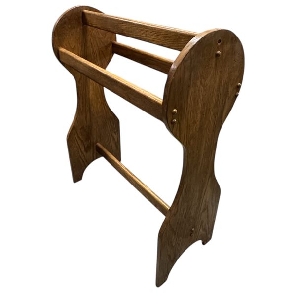 Arts and Crafts Oak Towel Rack 25.5x11x32.5"