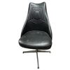 Image 2 : Chromecraft "Atomic" Style Swivel Chair 1960's-70's Wed Design Black Vinyl