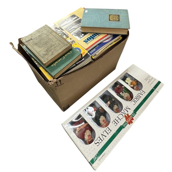 Vintage Books, Magazines and Christmas Ornaments