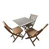 Image 1 : Outdoor Teak Folding Table and Mismatched Chairs