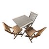 Image 2 : Outdoor Teak Folding Table and Mismatched Chairs