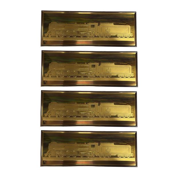 4 Framed Metal Etching of the Royal Hudson 2860 Steam Locomotive by D. Melton 1993 22x8.5"