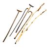 Image 3 : Brass Umbrella Holder with 2 Walking Sticks, 3 Canes and a Pool Cue
