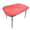Image 1 : Retro Red Laminate Top Chrome Dining Table 30x41x30"