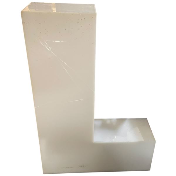 Large Acrylic White Light up Letter L  24x8x34.5"