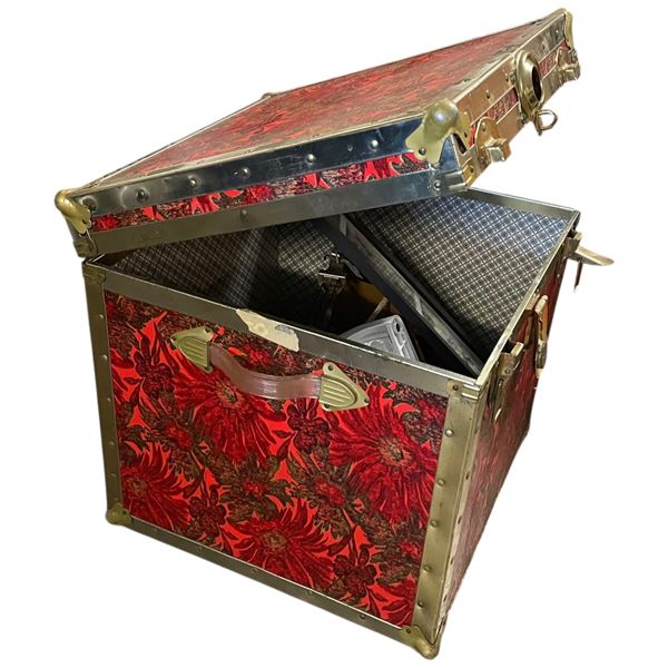 Chinese Square Storage Trunk and Contents  18.5x18.5x18.5"