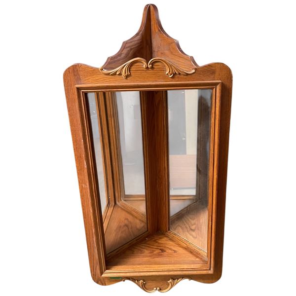 Coner Curio Cabinet with Mirrored Back Glass Door Has Been Removed 39x19x14"