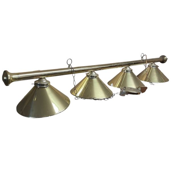 4 Light Hanging Brass Pool Table Light 73" Long