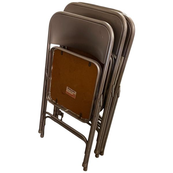 Set of Four Classic Samsonite Fold Out Metal and Vinyl Chairs