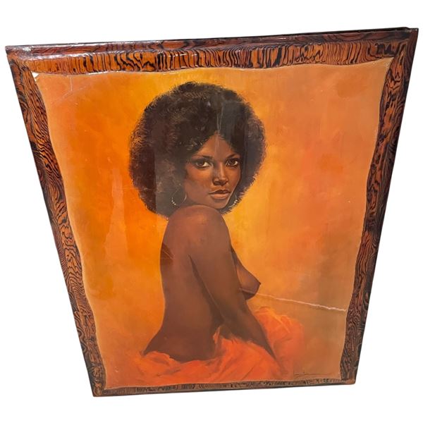 Mid Century "Peaches" by Leo Jansen Print on Wood and Laquered 20x26"